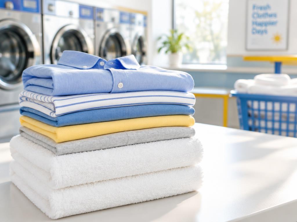 Freshly folded laundry from Wash City
